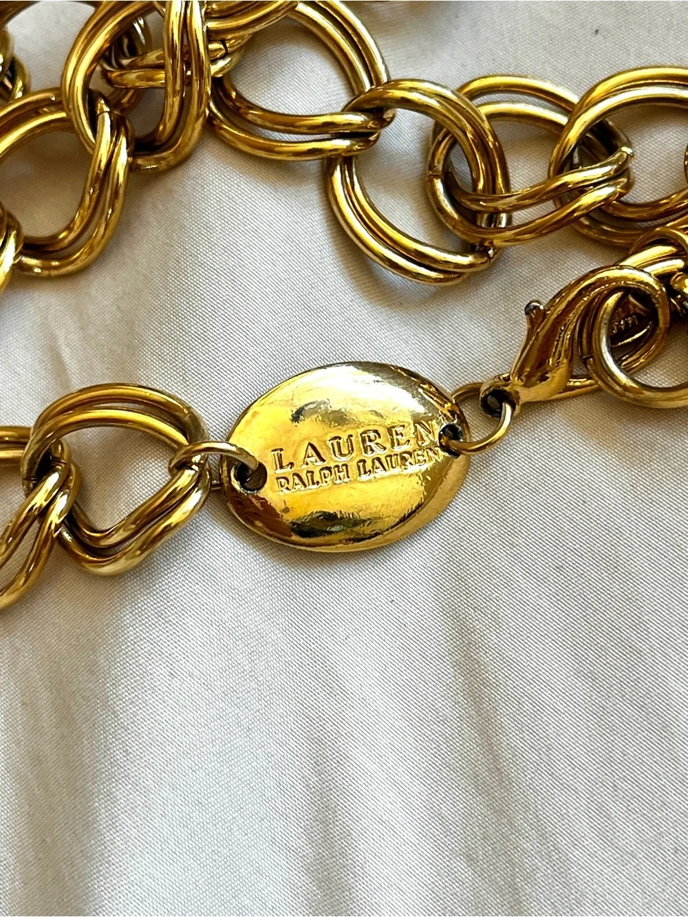 Vintage Lauren Ralph Lauren Gold Chain Belt Made in USA